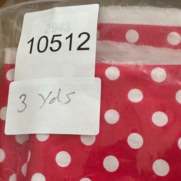 Waverly Big Dots Poppy Red Polka Dot 100% Cotton Fabric 3 Yards‎ Quilting Crafts - Picture 6 of 6